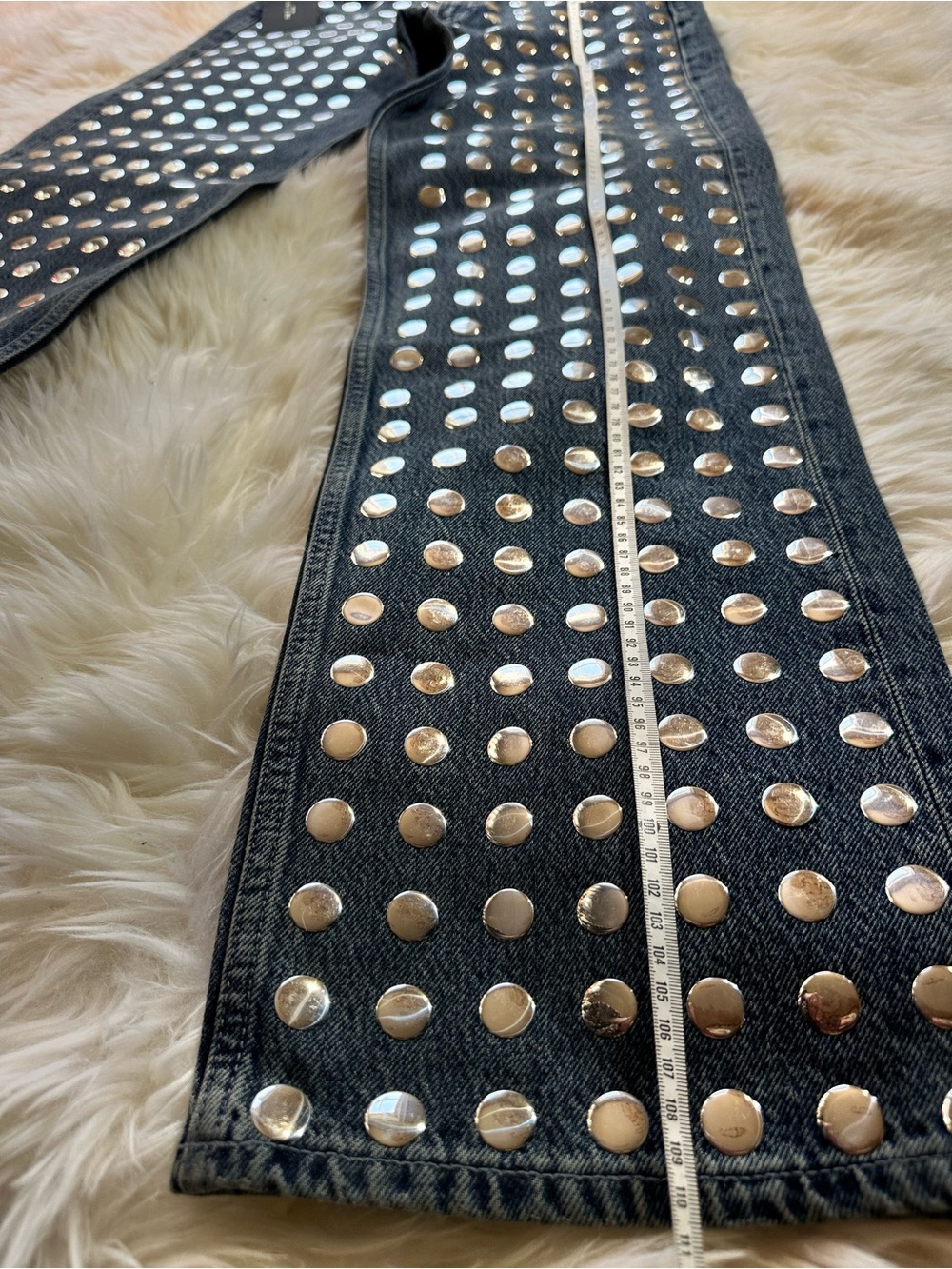 Rag & Bone The Shea High-Rise Relaxed Straight Studded Jeans - Picture 12 of 16